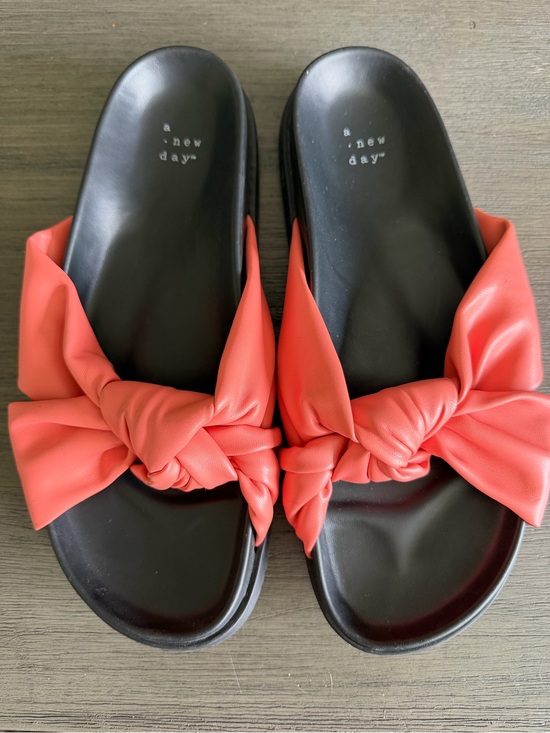 a new day Shoes - a new day Coral Knot Slide Sandals with Black Footbed